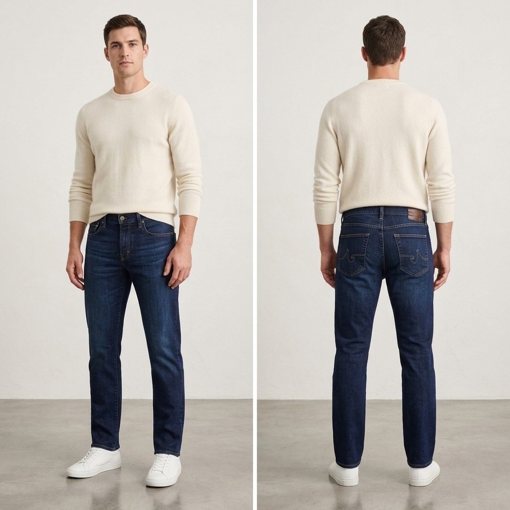 AG Adriano Goldschmied The Graduate Jeans Mens 33x32 Tailored Leg Dark Wash Blue